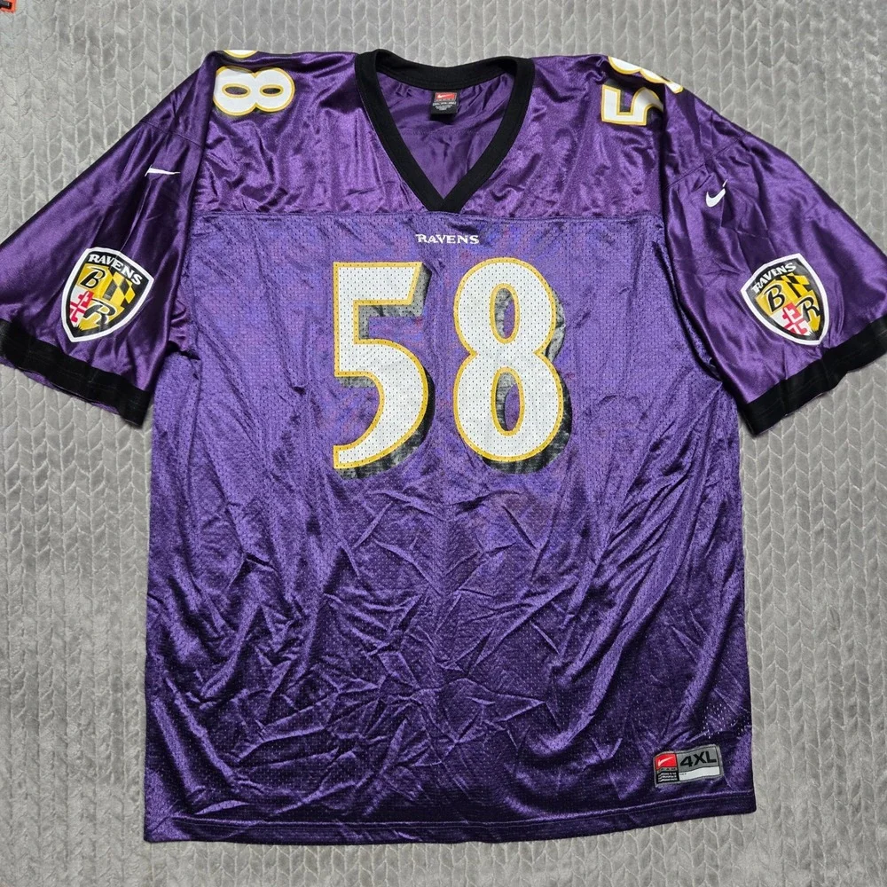 Nike Baltimore Ravens Peter Boulware 58 Jersey Mens 4XL Purple NFL Mesh Vintage